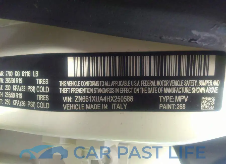ZN661XUA4HX250586# 9