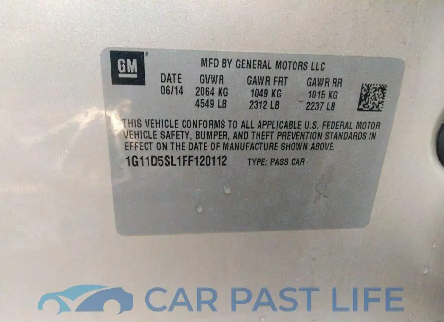 1G11D5SL1FF120112# 9