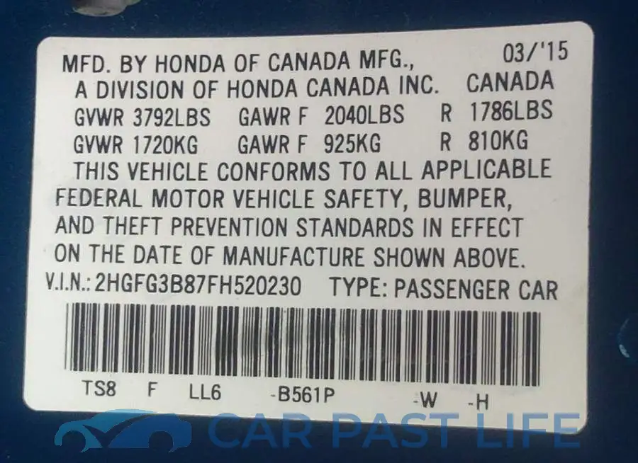 2HGFG3B87FH520230# 9