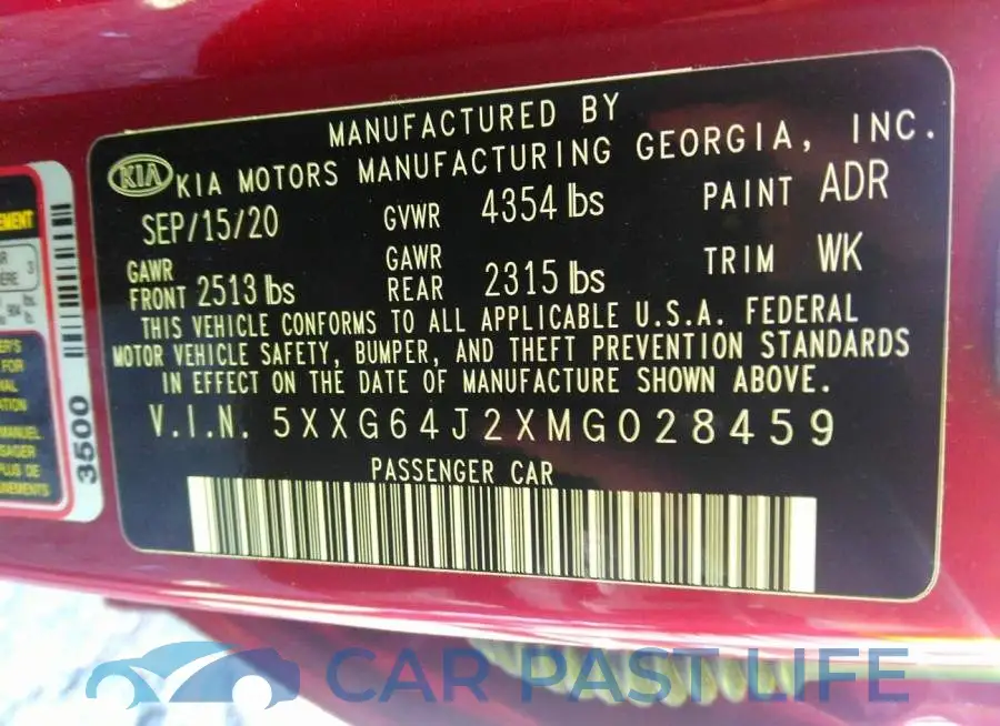 5XXG64J2XMG028459# 9