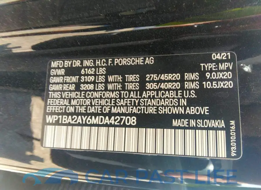 WP1BA2AY6MDA42708# 9