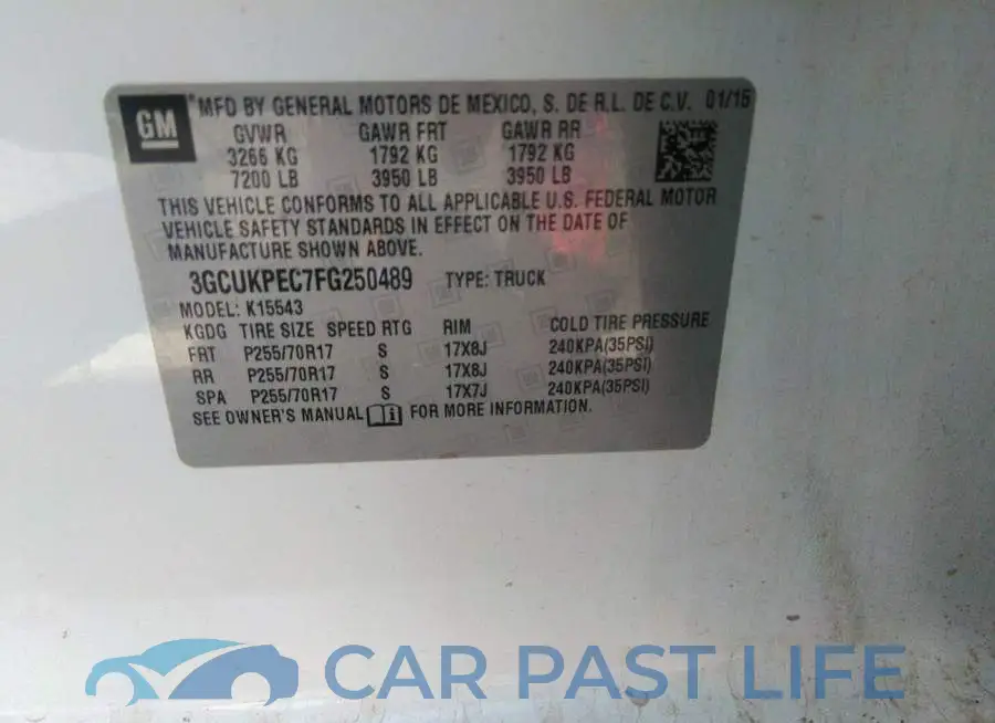 3GCUKPEC7FG250489# 9