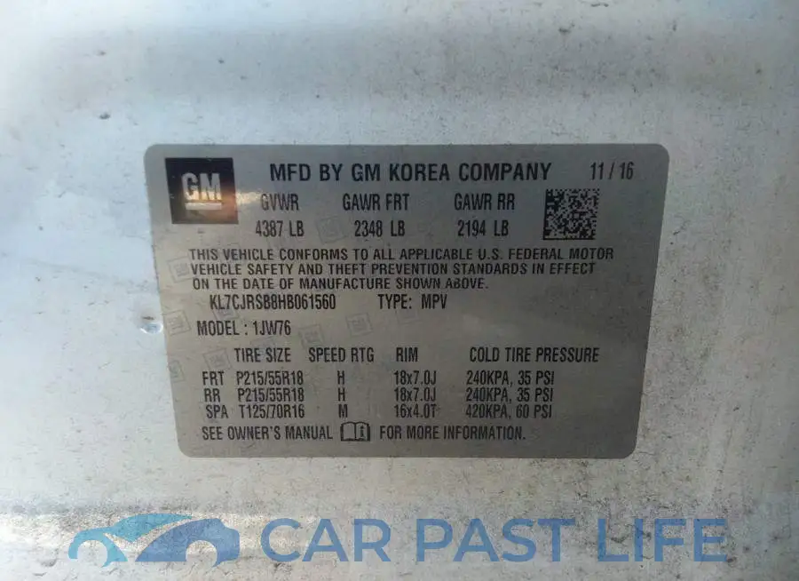 KL7CJRSB8HB061560# 9