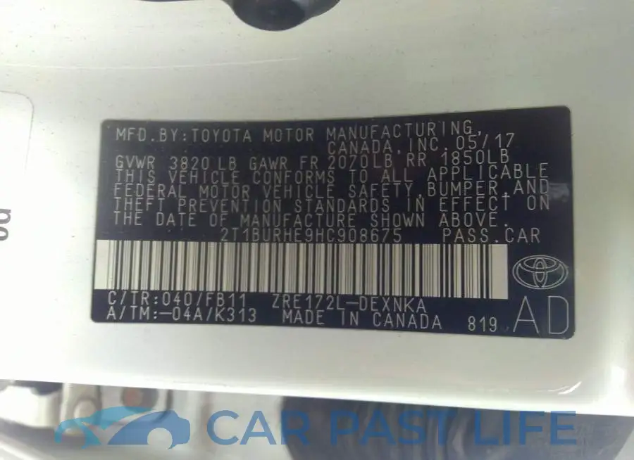 2T1BURHE9HC908675# 9