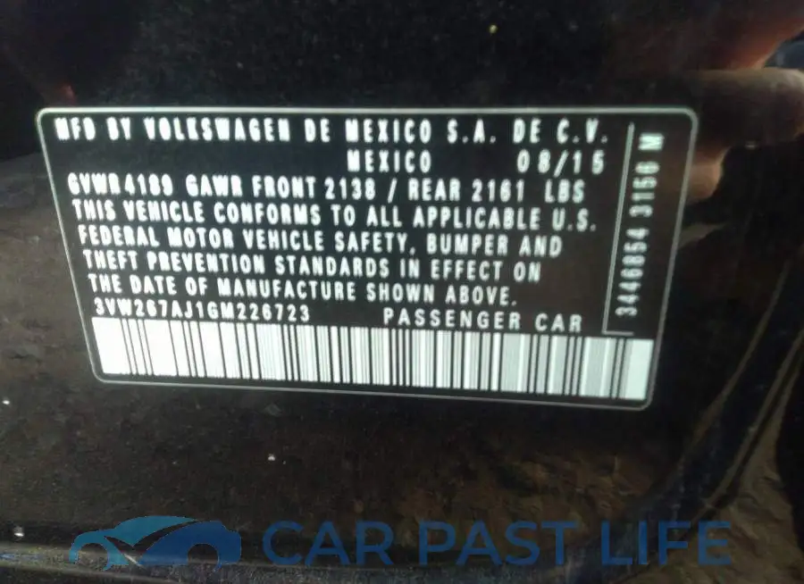 3VW267AJ1GM226723# 9