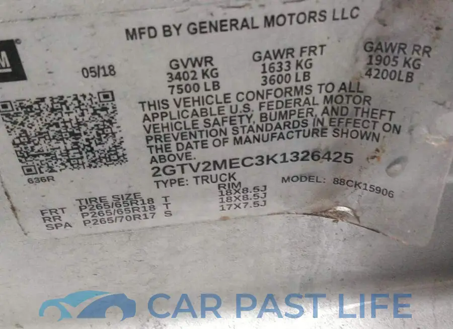 2GTV2MEC3K1326425# 9