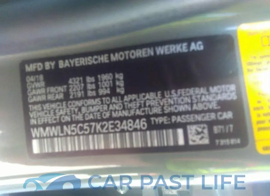 WMWLN5C57K2E34846# 9