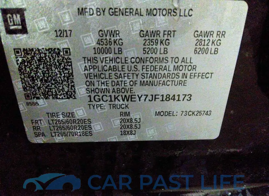 1GC1KWEY7JF184173# 9