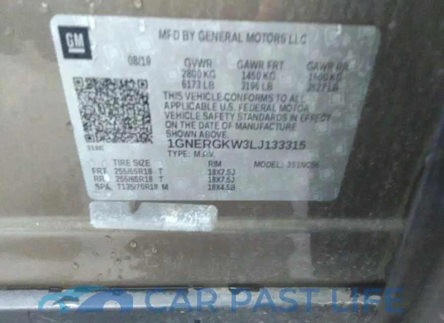 1GNERGKW3LJ133315# 9