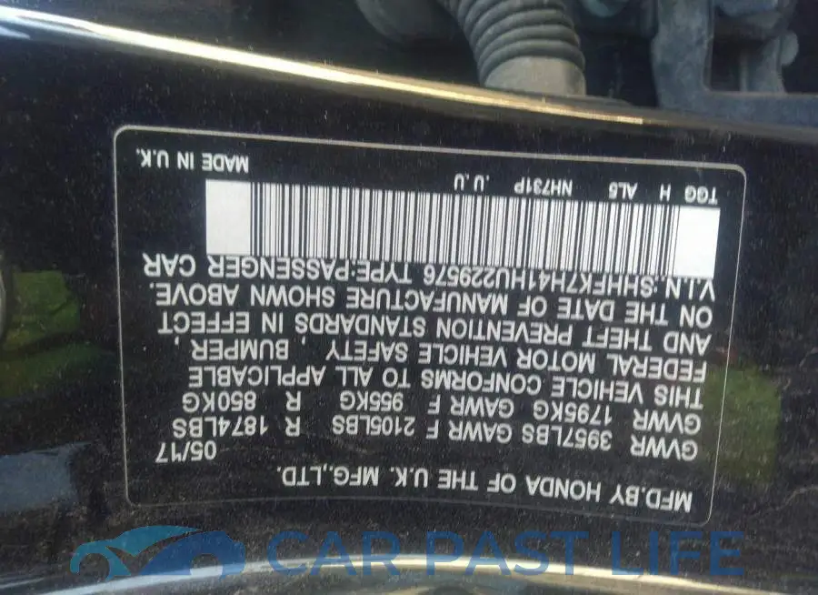 SHHFK7H41HU229576# 9