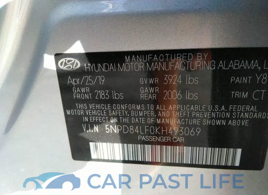5NPD84LF0KH493069# 9
