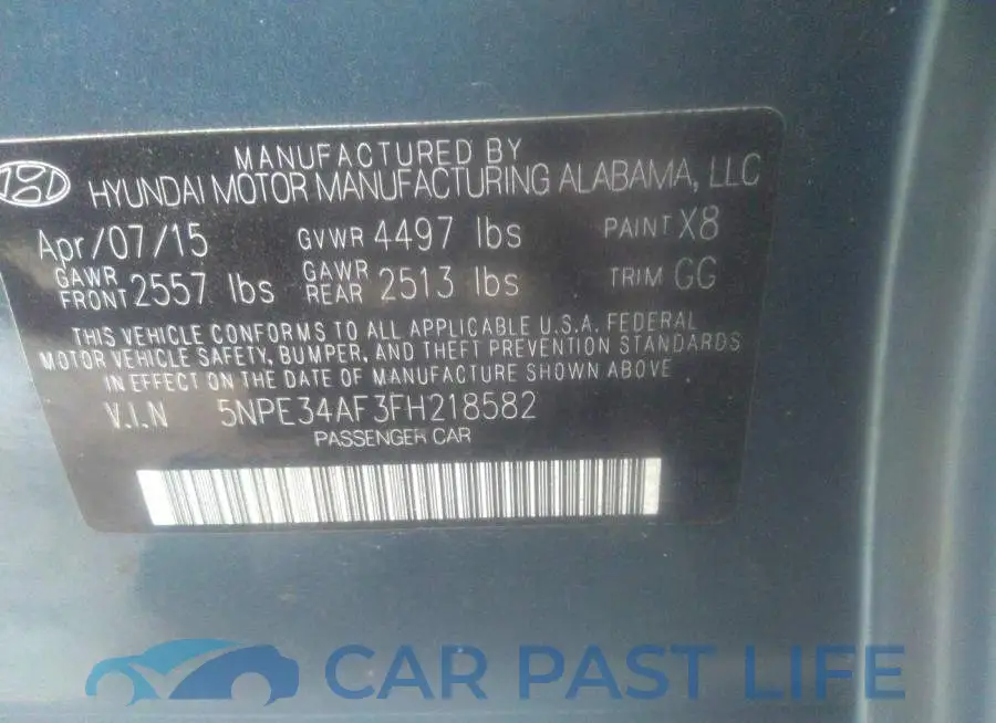 5NPE34AF3FH218582# 9