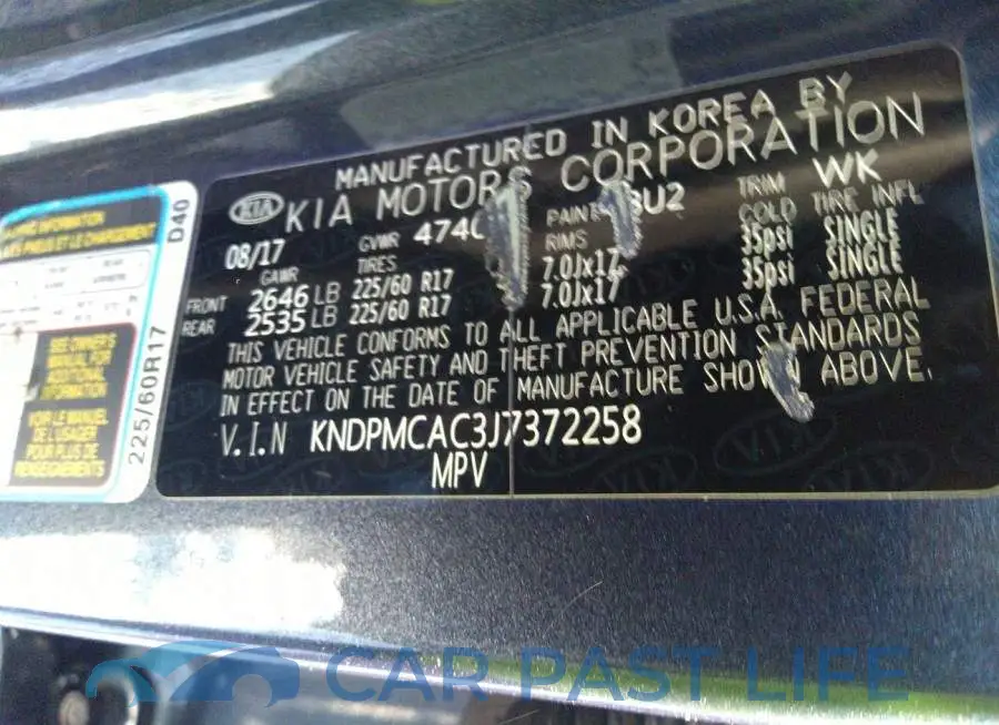 KNDPMCAC3J7372258# 9