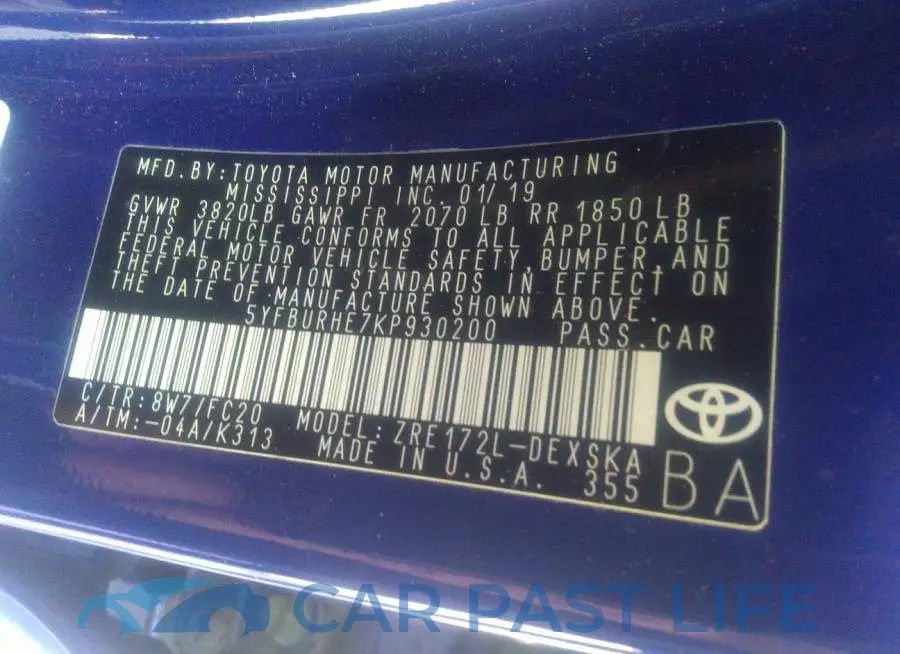 5YFBURHE7KP930200# 9