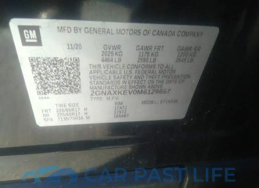 2GNAXKEV0M6129697# 9