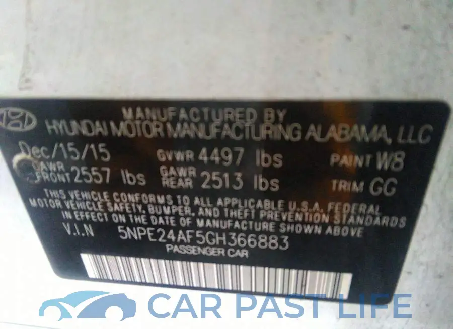 5NPE24AF5GH366883# 9