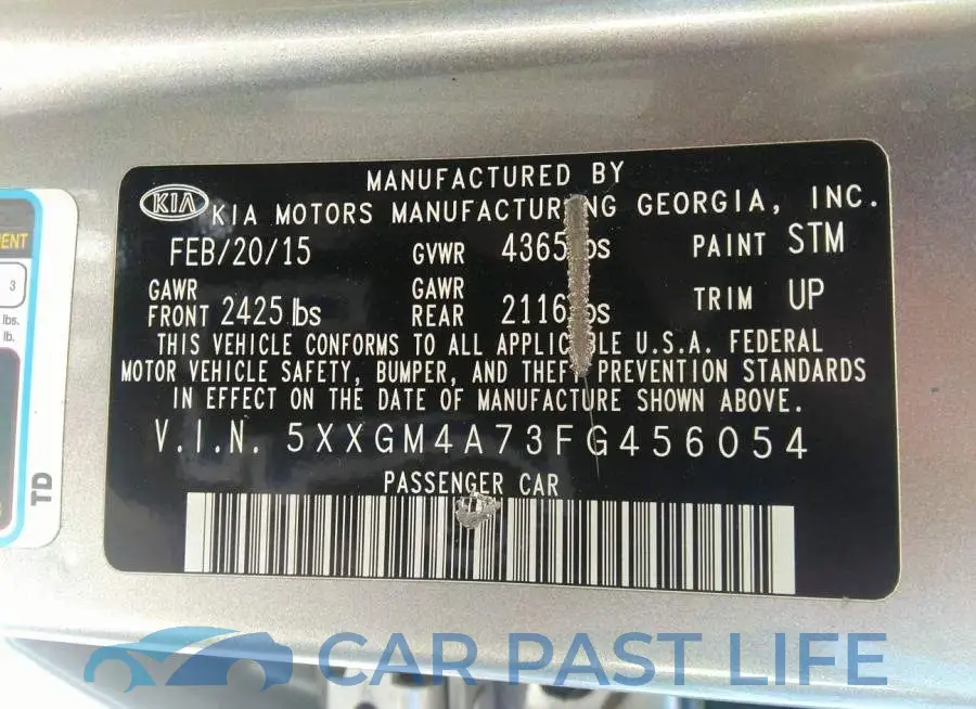 5XXGM4A73FG456054# 9