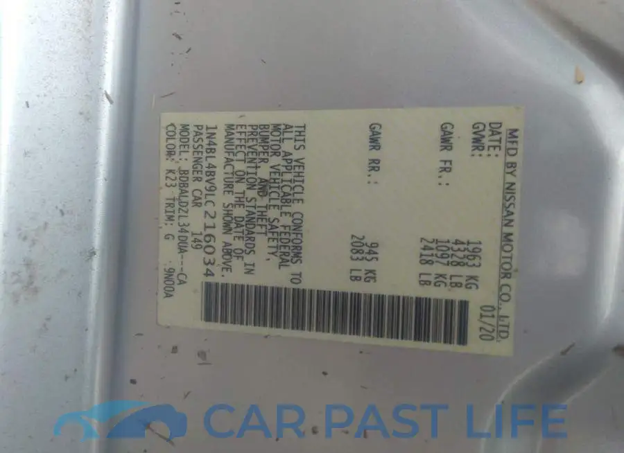 1N4BL4BV9LC216034# 9