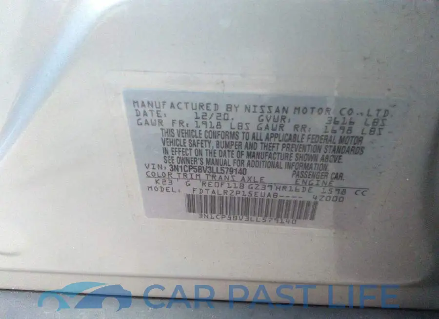 3N1CP5BV3LL579140# 9
