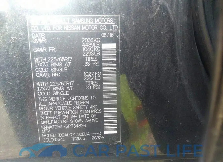 KNMAT2MT7GP734826# 9