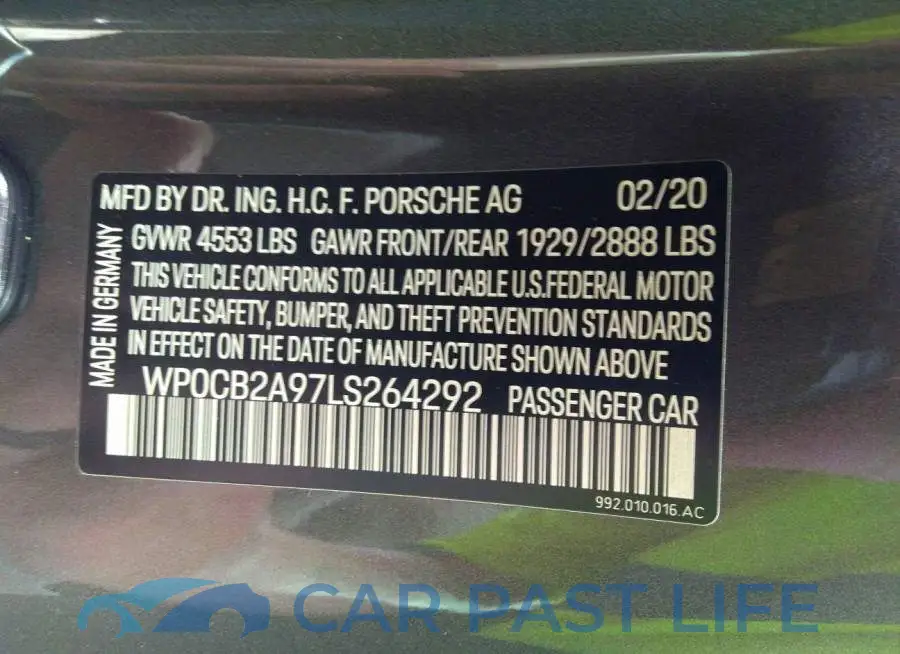 WP0CB2A97LS264292# 9