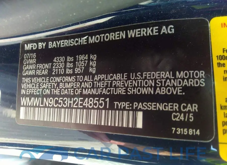 WMWLN9C53H2E48551# 9