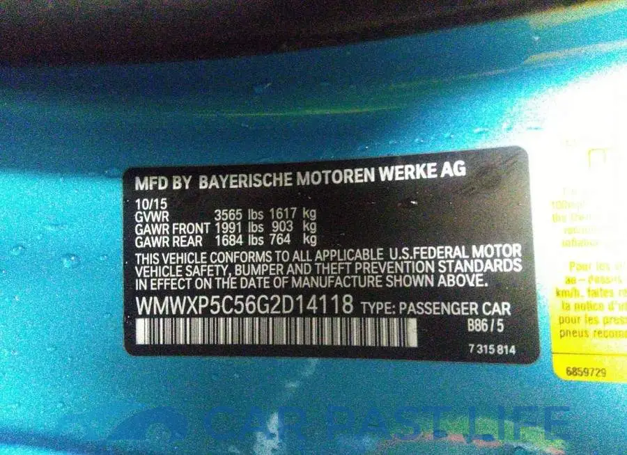 WMWXP5C56G2D14118# 9
