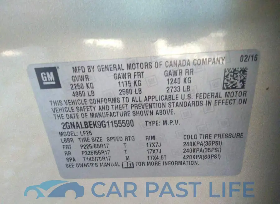 2GNALBEK9G1155590# 9