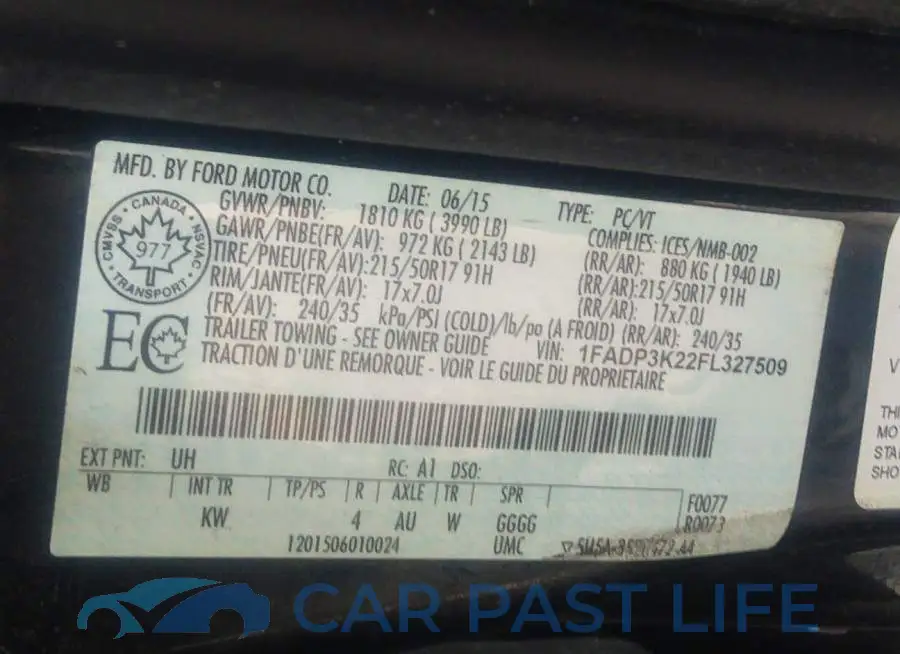 1FADP3K22FL327509# 9