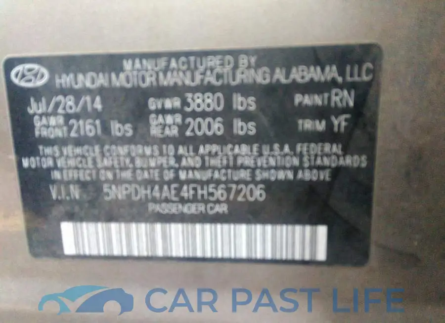5NPDH4AE4FH567206# 9