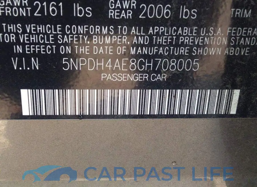 5NPDH4AE8GH708005# 9