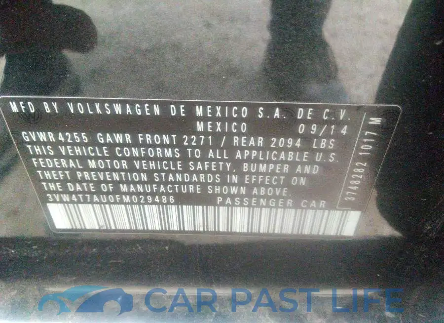3VW4T7AU0FM029486# 9