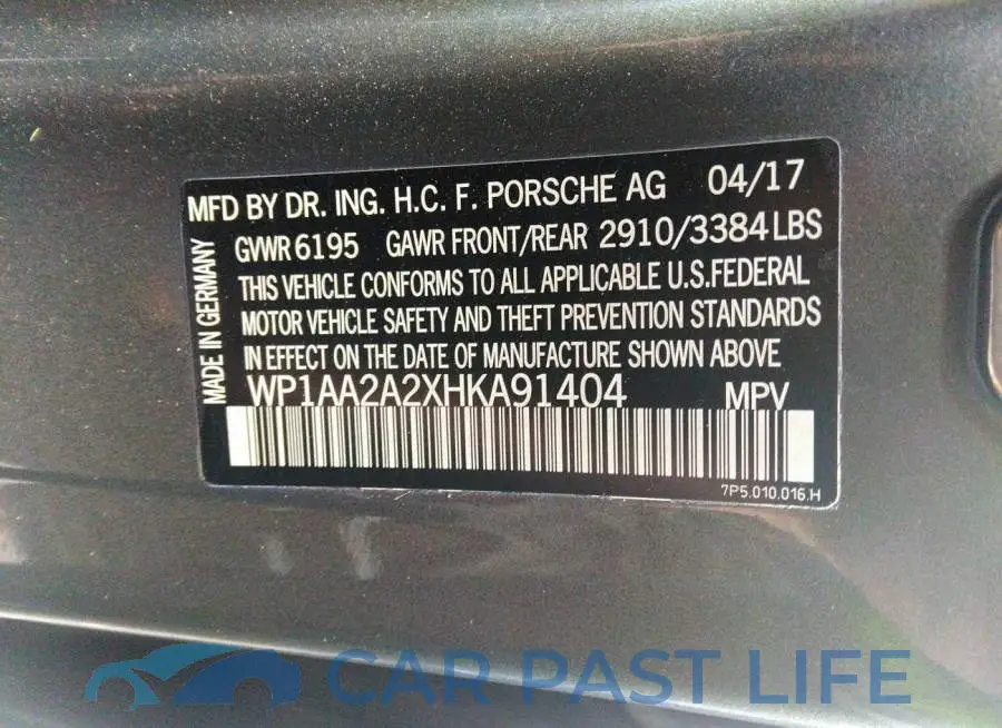 WP1AA2A2XHKA91404# 9