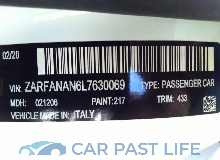 ZARFANAN6L7630069# 9