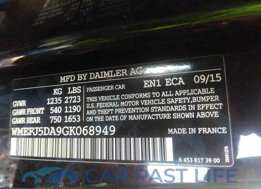 WMEFJ5DA9GK068949# 9