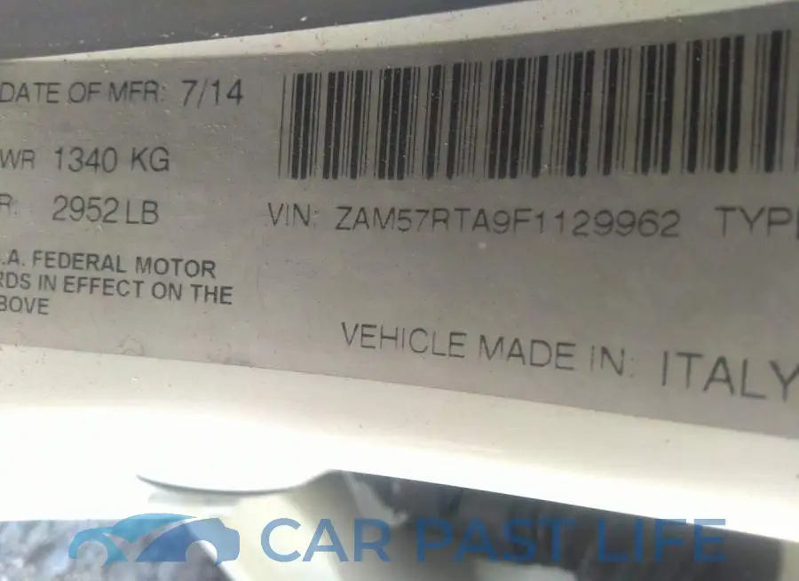 ZAM57RTA9F1129962# 9