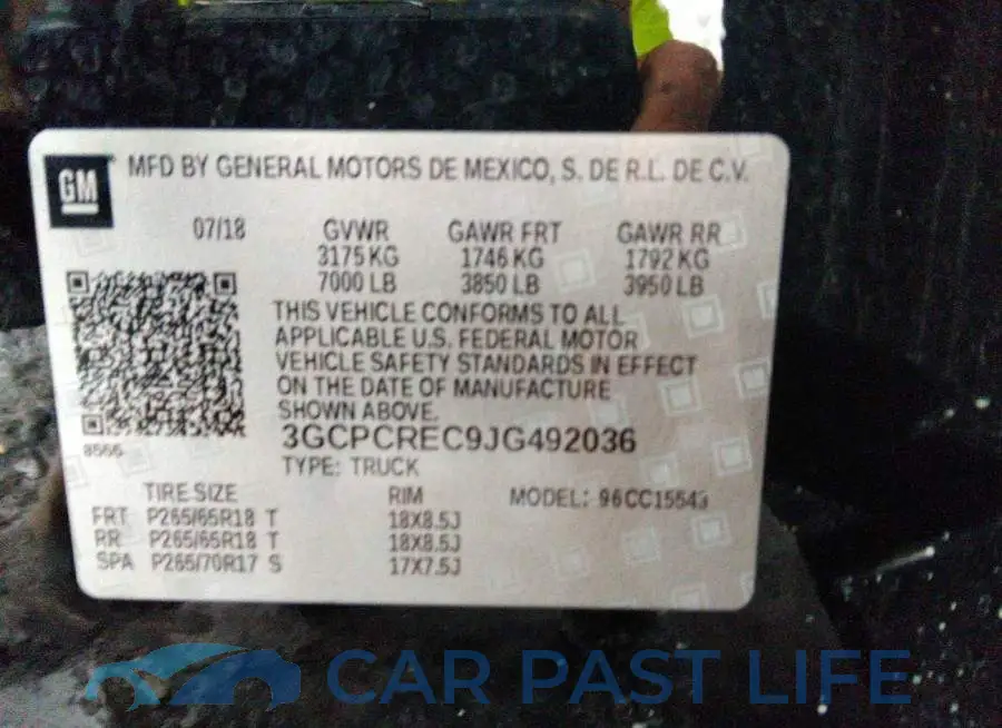 3GCPCREC9JG492036# 9