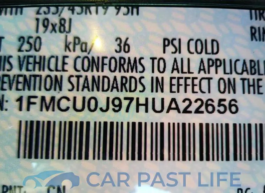 1FMCU0J97HUA22656# 9