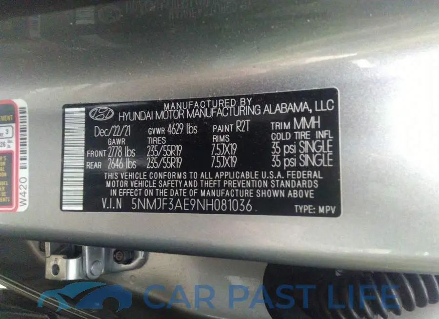 5NMJF3AE9NH081036# 9