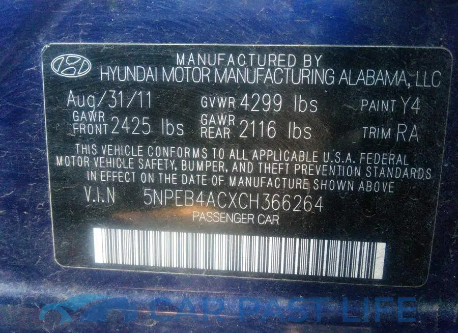 5NPEB4ACXCH366264# 9