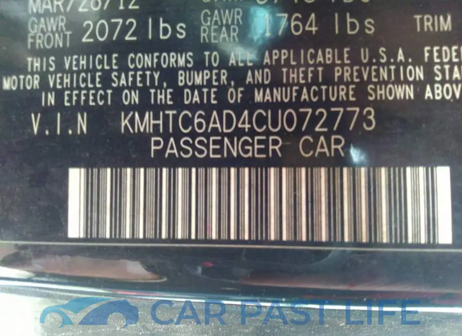 KMHTC6AD4CU072773# 9