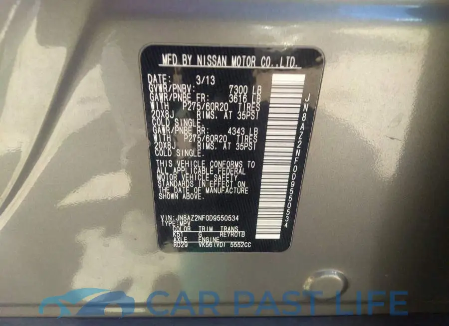 JN8AZ2NF0D9550534# 9