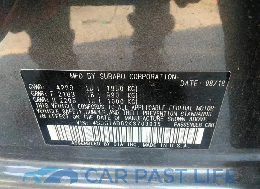 4S3GTAD62K3703935# 9