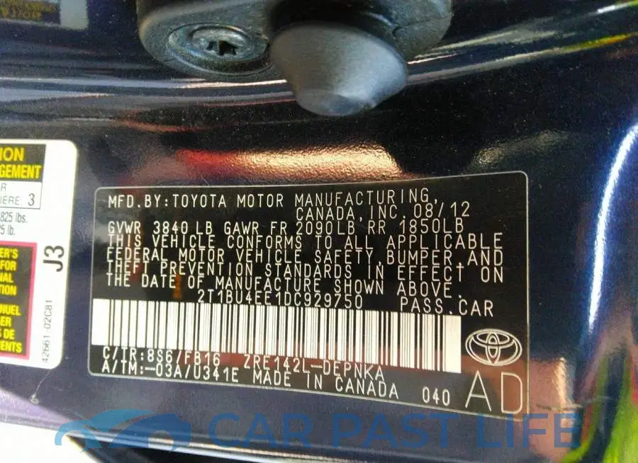 2T1BU4EE1DC929750# 9