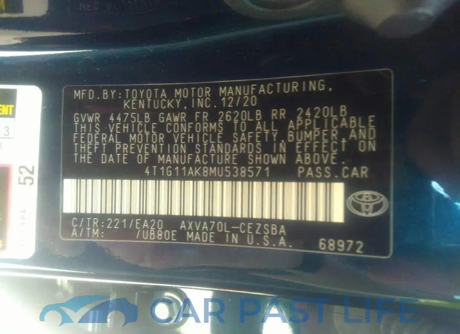 4T1G11AK8MU538571# 9