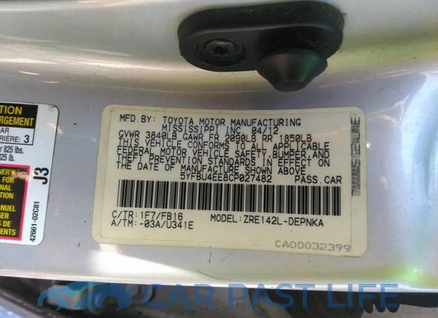 5YFBU4EE8CP027482# 9