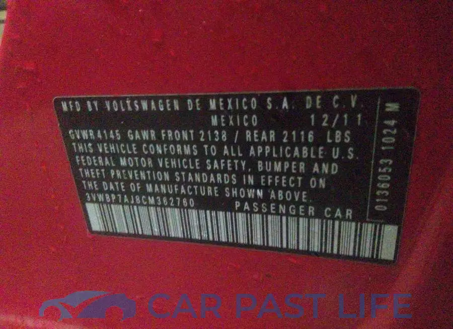 3VWBP7AJ8CM362760# 9
