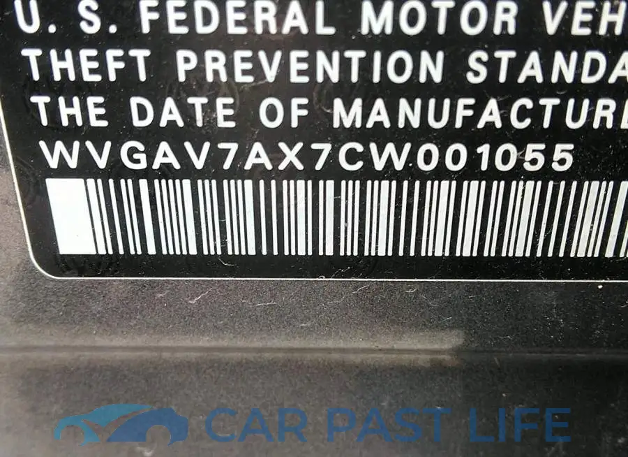 WVGAV7AX7CW001055# 9