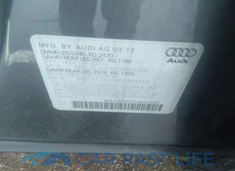 WA1LFAFP5CA099235# 9
