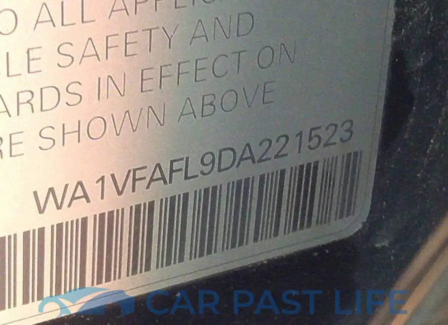 WA1VFAFL9DA221523# 9